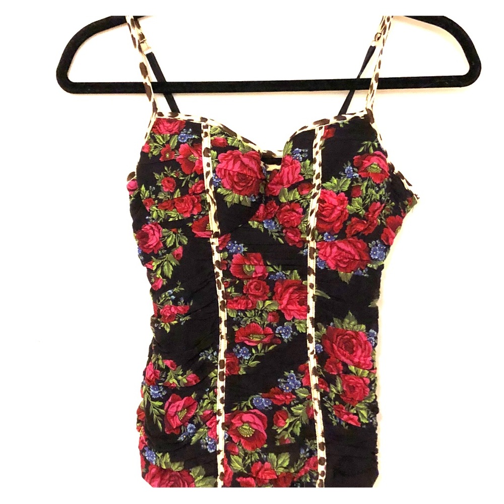 Sex & The City Corset-Style Floral/Leopard Top -S3